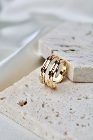 Hammered Double Band Adjustable Ring Hammered Double Band Adjustable Ring